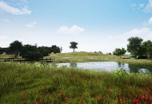 Sfeerimpressie van hoe het bospark er over een paar jaar uit moet zien
